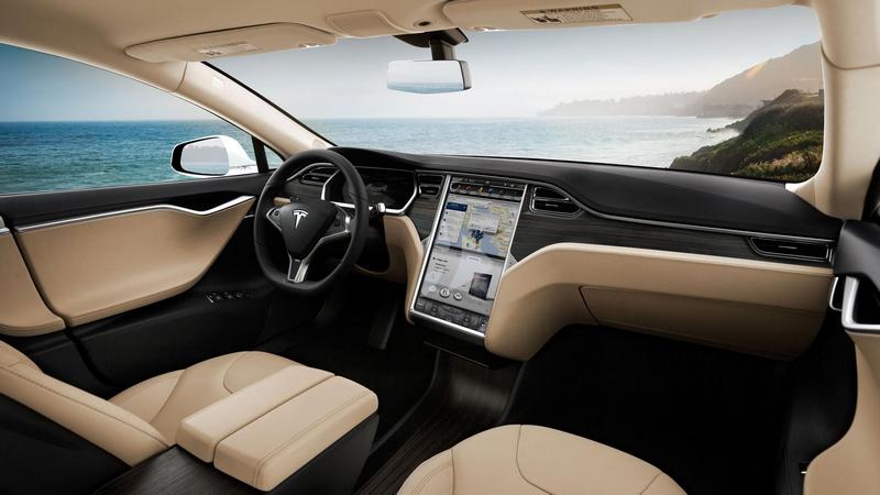 Салон автомобиля Tesla Model S Салон автомобиля Tesla Model S